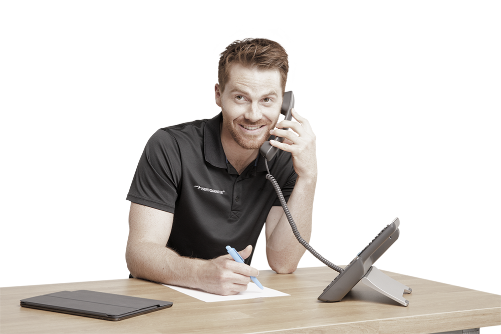 Wertgarantie Mitarbeiter am Telefon